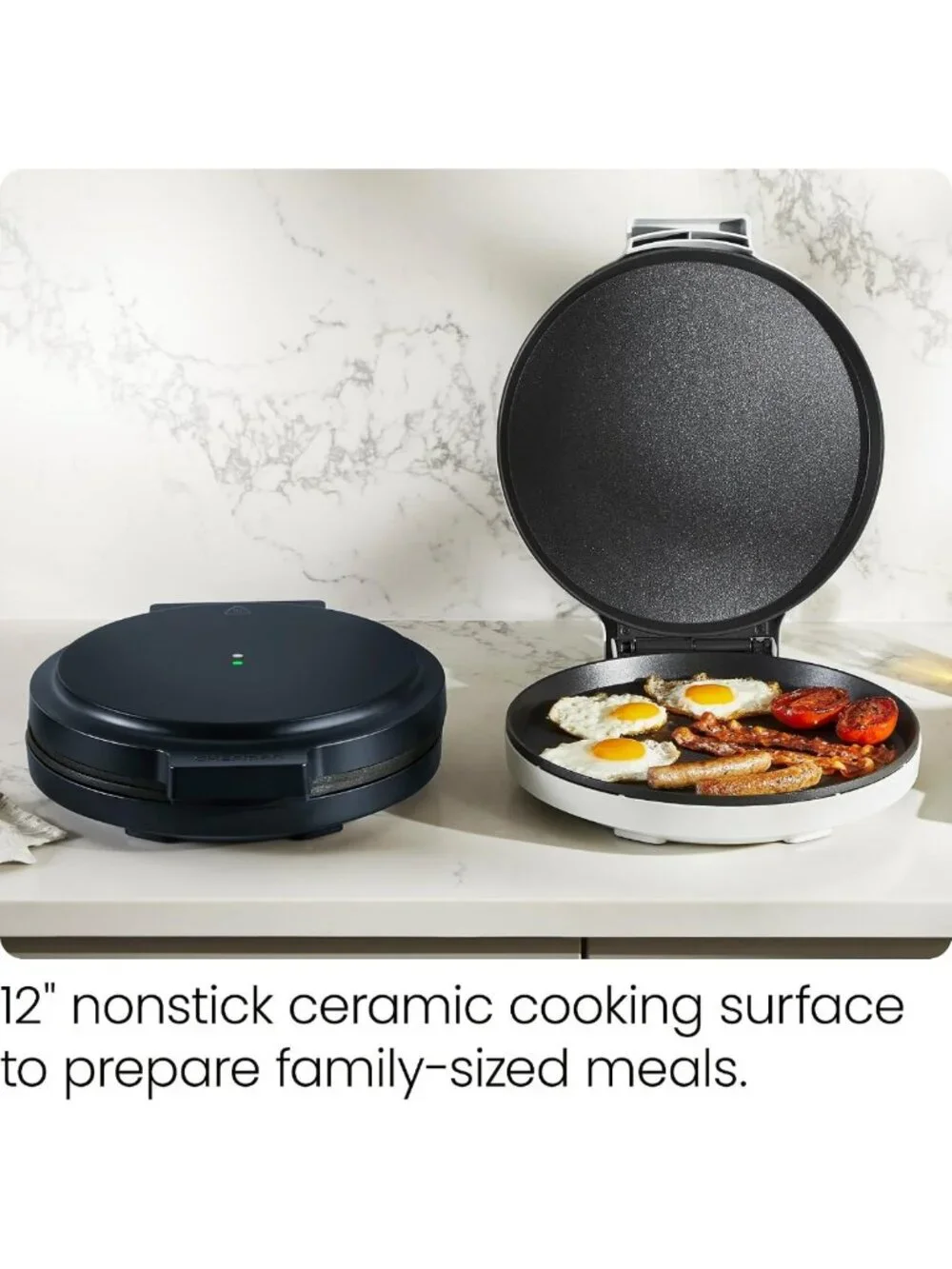 Versatile Electric Pizza Maker & Countertop Oven – 12” Nonstick Plates